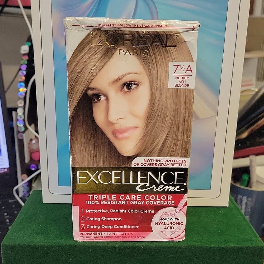 L'Oreal Excellence Creme Hair Color Medium Ash Blonde 7 1/2A 1 Application
